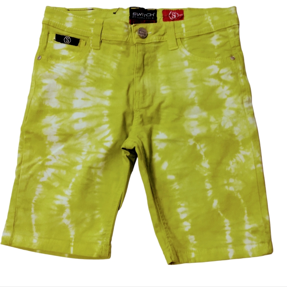 Switch Yellow Tie-Dye Shorts Boys Size 14